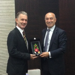Commissioner-General Selami Gulay of EXPO 2016 Antalya with INBAR DG Hans Friederich